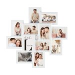 Cadre photo pour image 10 x 15 cm pêle - mêle mural pour 12 photos blanc Cadre photo pour image 10 x 15 cm pêle - mêle mural pour 12 photos blanc