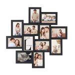 Cadre photo pour image 10 x 15 cm ple - mle mural pour 12 photos noir