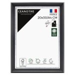 Cadre photo noir et finition argent 20x30 / a4 cm rsine recycle