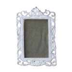 Cadre photo rectangulaire à poser en fonte blanche 15 x 9. 5 cm Cadre photo rectangulaire à poser en fonte blanche 15 x 9. 5 cm