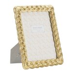 Cadre photo en r�sine tress�e et dor�e 19x2x24, 5 cm