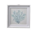 Cadre avec poster corail blanc et bleu 40x40 Cadre avec poster corail blanc et bleu 40x40