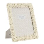 Cadre en r�sine beige avec petites fleurs 26, 5x2x31, 5 cm