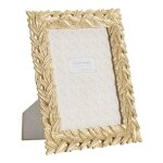 Cadre en r�sine dor�e avec des feuilles 21, 8x1, 8x27 cm