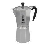Cafetiere 18 tasses moka express argent en aluminium h30