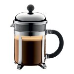 Cafetière 4 tasses 0, 5 l inox transparent en verre h18 Cafetière 4 tasses 0, 5 l inox transparent en verre h18