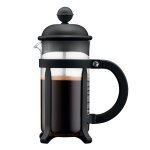 Cafetire  piston 3 tasses noir en verre h18. 9