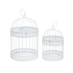 Cages en mtal laqu blanc (lot de 2)