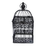Cage  oiseaux dcorative ancienne mtal marron 40x17x41cm