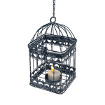 Cage � oiseaux d�corative ancienne m�tal noir 22x10. 5x10. 5cm