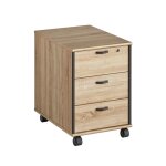 Caisson 3 tiroirs effet bois clair