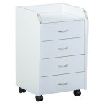 Caisson 4 tiroirs sur roulettes coloris blanc