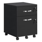 Caisson de bureau 2 tiroirs avec roulettes effet bois blanc