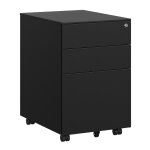 Caisson de bureau 3 tiroirs avec roulettes acier noir Caisson de bureau 3 tiroirs avec roulettes acier noir