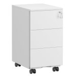 Caisson de bureau casier sur roulettes verrouillable 3 tiroirs blanc Caisson de bureau casier sur roulettes verrouillable 3 tiroirs blanc
