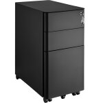 Caisson de bureau  roulettes 2 tiroirs et 1  dossiers suspendus noir