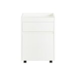 Caisson bureau sur roulettes effet bois blanc