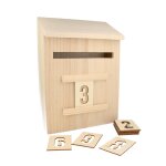 Calendrier de l'avent boîte aux lettres en bois 28 cm Calendrier de l'avent boîte aux lettres en bois 28 cm