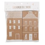 Calendrier de l'avent pochettes maisons en papier kraft marron et blanc