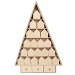 Calendrier de l'avent sapin de nol en bois 52 x 35 cm