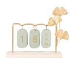 Calendrier perptuel en fer dor et vert