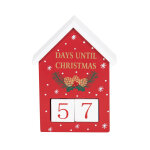 Calendrier perptuel de nol maison en bois de peuplier rouge, vert et blanc