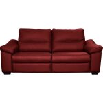 Canap 2 places en cuir rouge fonc