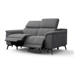 Canap 2 places avec 2 fonctions de relaxation, gris