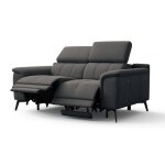 Canap 2 places avec 2 fonctions de relaxation, gris