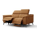 Canap 2 places avec 2 fonctions de relaxation, orange