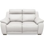 Canap 2 places 2 relax lectriques en cuir blanc cass