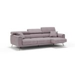 Canap 3 assises extensibles en tissu impermable 244 cm rose