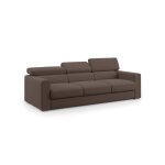 Canap  3 assises en tissu impermable 240 cm brun