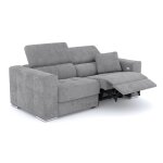 Canapé 3 places avec 1 relax électrique tissu gris Canapé 3 places avec 1 relax électrique tissu gris