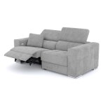 Canapé 3 places avec 1 relax électrique tissu gris clair Canapé 3 places avec 1 relax électrique tissu gris clair