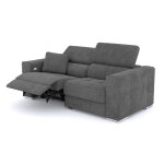 Canapé 3 places avec 1 relax électrique tissu gris foncé Canapé 3 places avec 1 relax électrique tissu gris foncé