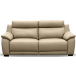 Canapé 3 places avec 2 relax électriques en cuir beige Canapé 3 places avec 2 relax électriques en cuir beige