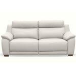 Canap 3 places avec 2 relax lectriques cuir blanc cass
