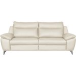 Canap 3 places 2 relax lectriques cuir blanc cass