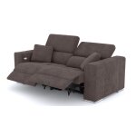 Canapé 3 places avec 2 relax électriques tissu brun foncé Canapé 3 places avec 2 relax électriques tissu brun foncé