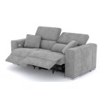 Canapé 3 places avec 2 relax électriques tissu gris Canapé 3 places avec 2 relax électriques tissu gris