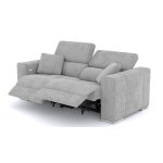 Canap 3 places avec 2 relax lectriques tissu gris clair