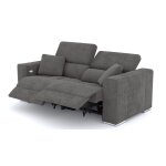 Canapé 3 places avec 2 relax électriques tissu gris foncé Canapé 3 places avec 2 relax électriques tissu gris foncé