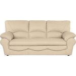 Canapé 3 places convertible en cuir beige Canapé 3 places convertible en cuir beige
