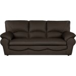 Canap 3 places convertible en cuir chocolat