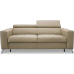 Canap 3 places convertible quotidien en cuir beige