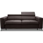 Canap 3 places convertible quotidien en cuir chocolat