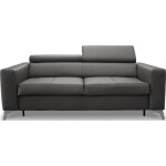Canapé 3 places convertible quotidien cuir gris foncé Canapé 3 places convertible quotidien cuir gris foncé