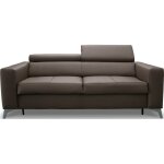 Canap 3 places convertible quotidien en cuir taupe