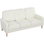 Canap� 3 places coussins �pais tissu en velours cr�me